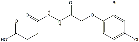 4-{2-[2-(2-bromo-4-chlorophenoxy)acetyl]hydrazino}-4-oxobutanoic acid 结构式