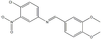 N-(4-chloro-3-nitrophenyl)-N-[(E)-(3,4-dimethoxyphenyl)methylidene]amine 结构式