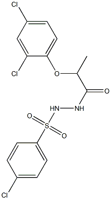 4-chloro-N'-[2-(2,4-dichlorophenoxy)propanoyl]benzenesulfonohydrazide 结构式