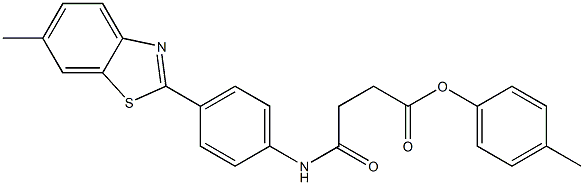 4-methylphenyl 4-[4-(6-methyl-1,3-benzothiazol-2-yl)anilino]-4-oxobutanoate 结构式