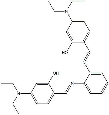 5-(diethylamino)-2-({[2-({(E)-[4-(diethylamino)-2-hydroxyphenyl]methylidene}amino)phenyl]imino}methyl)phenol 结构式