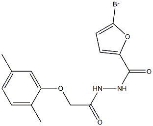 5-bromo-N'-[2-(2,5-dimethylphenoxy)acetyl]-2-furohydrazide 结构式