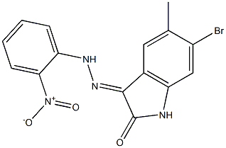 6-bromo-5-methyl-1H-indole-2,3-dione 3-[N-(2-nitrophenyl)hydrazone] 结构式