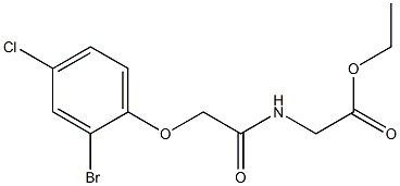 ethyl 2-{[2-(2-bromo-4-chlorophenoxy)acetyl]amino}acetate 结构式