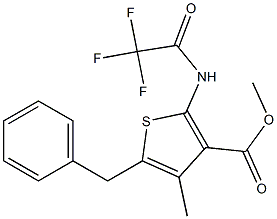 methyl 5-benzyl-4-methyl-2-[(2,2,2-trifluoroacetyl)amino]-3-thiophenecarboxylate 结构式