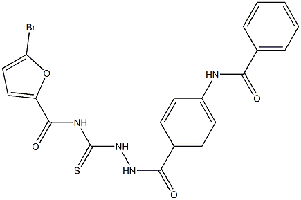 N-({2-[4-(benzoylamino)benzoyl]hydrazino}carbothioyl)-5-bromo-2-furamide 结构式