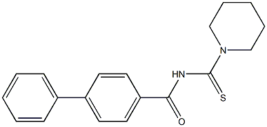 N-(1-piperidinylcarbothioyl)[1,1'-biphenyl]-4-carboxamide 结构式