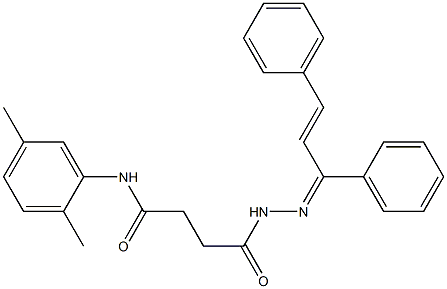 N-(2,5-dimethylphenyl)-4-{2-[(Z,2E)-1,3-diphenyl-2-propenylidene]hydrazino}-4-oxobutanamide 结构式