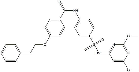 N-(4-{[(2,6-dimethoxy-4-pyrimidinyl)amino]sulfonyl}phenyl)-4-(phenethyloxy)benzamide 结构式