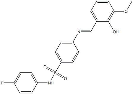 N-(4-fluorophenyl)-4-{[(E)-(2-hydroxy-3-methoxyphenyl)methylidene]amino}benzenesulfonamide 结构式