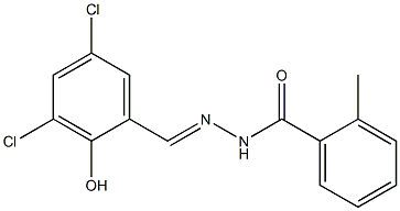 N'-[(E)-(3,5-dichloro-2-hydroxyphenyl)methylidene]-2-methylbenzohydrazide 结构式