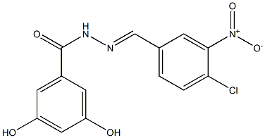 N'-[(E)-(4-chloro-3-nitrophenyl)methylidene]-3,5-dihydroxybenzohydrazide 结构式