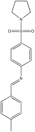 N-[(E)-(4-methylphenyl)methylidene]-N-[4-(1-pyrrolidinylsulfonyl)phenyl]amine 结构式