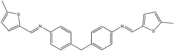 N-[(E)-(5-methyl-2-thienyl)methylidene]-N-[4-(4-{[(E)-(5-methyl-2-thienyl)methylidene]amino}benzyl)phenyl]amine 结构式