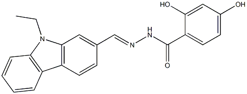 N'-[(E)-(9-ethyl-9H-carbazol-2-yl)methylidene]-2,4-dihydroxybenzohydrazide 结构式