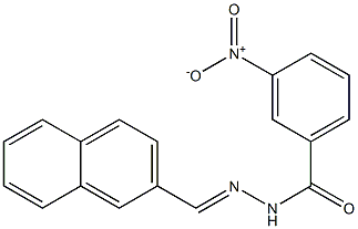 N'-[(E)-2-naphthylmethylidene]-3-nitrobenzohydrazide 结构式