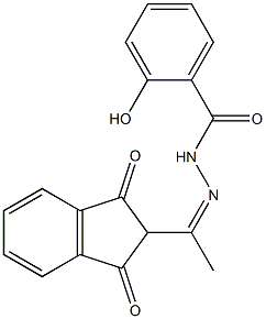 N'-[(Z)-1-(1,3-dioxo-2,3-dihydro-1H-inden-2-yl)ethylidene]-2-hydroxybenzohydrazide 结构式