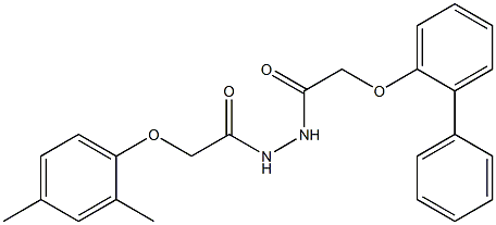 N'-[2-([1,1'-biphenyl]-2-yloxy)acetyl]-2-(2,4-dimethylphenoxy)acetohydrazide 结构式