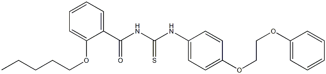 N-[2-(pentyloxy)benzoyl]-N'-[4-(2-phenoxyethoxy)phenyl]thiourea 结构式