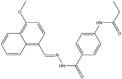 N-[4-({2-[(E)-(4-methoxy-1-naphthyl)methylidene]hydrazino}carbonyl)phenyl]propanamide 结构式