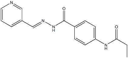 N-[4-({2-[(E)-3-pyridinylmethylidene]hydrazino}carbonyl)phenyl]propanamide 结构式