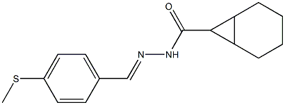 N'-{(E)-[4-(methylsulfanyl)phenyl]methylidene}bicyclo[4.1.0]heptane-7-carbohydrazide 结构式