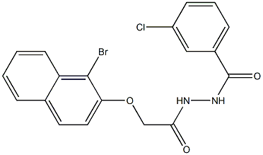N'-{2-[(1-bromo-2-naphthyl)oxy]acetyl}-3-chlorobenzohydrazide 结构式