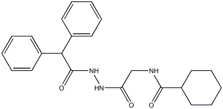 N-{2-[2-(2,2-diphenylacetyl)hydrazino]-2-oxoethyl}cyclohexanecarboxamide 结构式