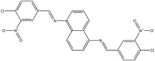 N-[(E)-(4-chloro-3-nitrophenyl)methylidene]-N-(5-{[(E)-(4-chloro-3-nitrophenyl)methylidene]amino}-1-naphthyl)amine 结构式