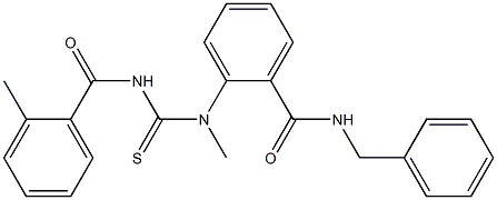 N-benzyl-2-(methyl{[(2-methylbenzoyl)amino]carbothioyl}amino)benzamide 结构式