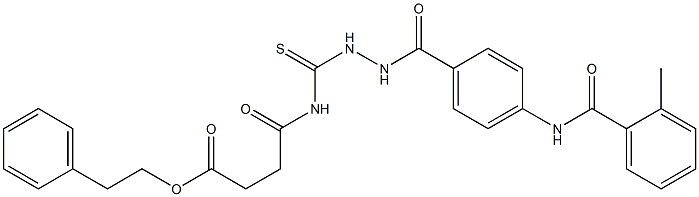 phenethyl 4-{[(2-{4-[(2-methylbenzoyl)amino]benzoyl}hydrazino)carbothioyl]amino}-4-oxobutanoate 结构式