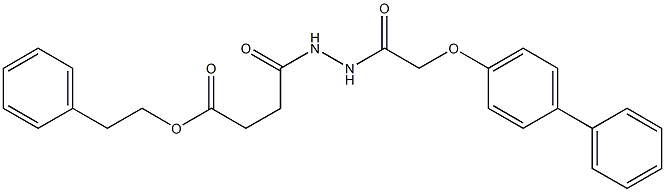 phenethyl 4-{2-[2-([1,1'-biphenyl]-4-yloxy)acetyl]hydrazino}-4-oxobutanoate 结构式