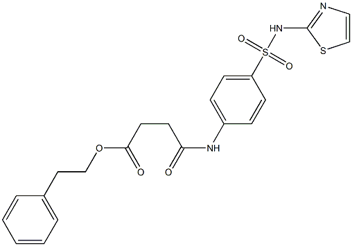 phenethyl 4-oxo-4-{4-[(1,3-thiazol-2-ylamino)sulfonyl]anilino}butanoate 结构式