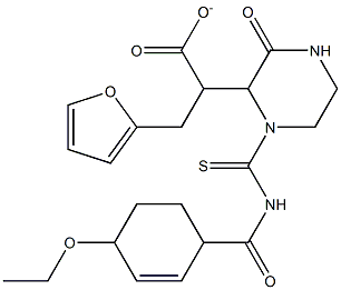 tetrahydro-2-furanylmethyl 2-(1-{[(4-ethoxybenzoyl)amino]carbothioyl}-3-oxo-2-piperazinyl)acetate 结构式