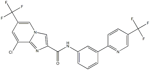 8-chloro-6-(trifluoromethyl)-N-{3-[5-(trifluoromethyl)-2-pyridinyl]phenyl}imidazo[1,2-a]pyridine-2-carboxamide 结构式