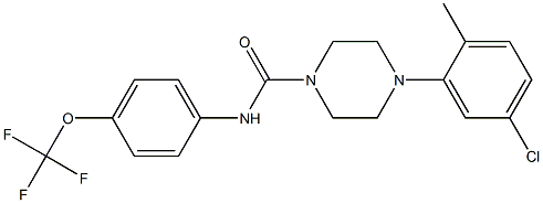 4-(5-chloro-2-methylphenyl)-N-[4-(trifluoromethoxy)phenyl]tetrahydro-1(2H)-pyrazinecarboxamide 结构式