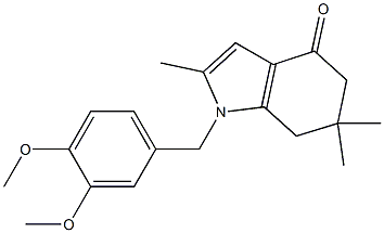 1-(3,4-dimethoxybenzyl)-2,6,6-trimethyl-1,5,6,7-tetrahydro-4H-indol-4-one 结构式