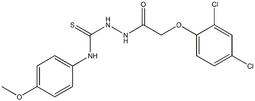 2-[2-(2,4-dichlorophenoxy)acetyl]-N-(4-methoxyphenyl)-1-hydrazinecarbothioamide 结构式