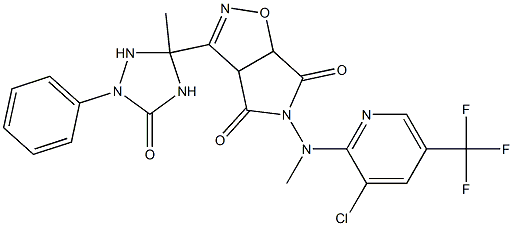 5-[[3-chloro-5-(trifluoromethyl)-2-pyridinyl](methyl)amino]-3-(3-methyl-5-oxo-1-phenyl-1,2,4-triazolan-3-yl)-3aH-pyrrolo[3,4-d]isoxazole-4,6(5H,6aH)-dione 结构式