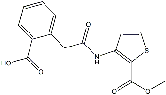 2-(2-{[2-(methoxycarbonyl)-3-thienyl]amino}-2-oxoethyl)benzenecarboxylic acid 结构式