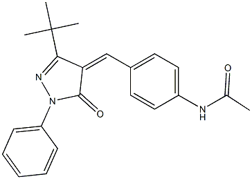 N-(4-{[3-(tert-butyl)-5-oxo-1-phenyl-1,5-dihydro-4H-pyrazol-4-yliden]methyl}phenyl)acetamide 结构式