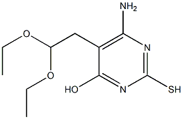 6-氨基-5(2,2-二乙氧基乙基)-4-羟基-2-硫基嘧啶 结构式