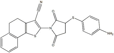 2-{3-[(4-aminophenyl)thio]-2,5-dioxopyrrolidin-1-yl}-4,5-dihydronaphtho[1,2-b]thiophene-3-carbonitrile 结构式