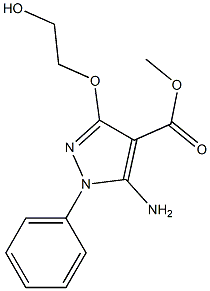 5-Amino-3-(2-hydroxyethoxy)-1-phenyl-1H-pyrazole-4-carboxylic acid methyl ester 结构式