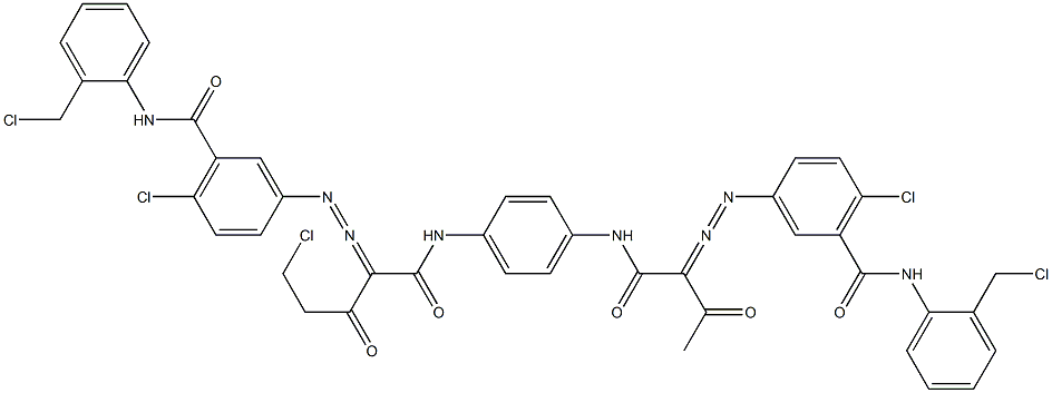 3,3'-[2-(Chloromethyl)-1,4-phenylenebis[iminocarbonyl(acetylmethylene)azo]]bis[N-[2-(chloromethyl)phenyl]-6-chlorobenzamide] 结构式