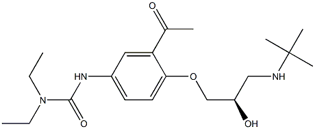 3-[3-Acetyl-4-[(R)-3-(tert-butylamino)-2-hydroxypropoxy]phenyl]-1,1-diethylurea 结构式