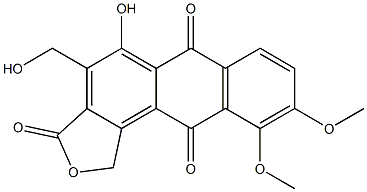 4-(Hydroxymethyl)-5-hydroxy-9,10-dimethoxyanthra[1,2-c]furan-3,6,11(1H)-trione 结构式