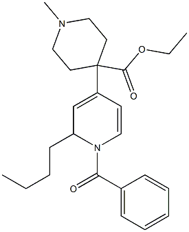 1-Methyl-4-[(1,2-dihydro-1-benzoyl-2-butylpyridin)-4-yl]piperidine-4-carboxylic acid ethyl ester 结构式