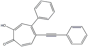 2-Hydroxy-4-phenyl-5-(phenylethynyl)cyclohepta-2,4,6-trien-1-one 结构式