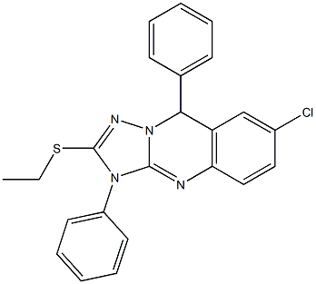 7-Chloro-3,9-dihydro-2-ethylthio-3,9-diphenyl[1,2,4]triazolo[5,1-b]quinazoline 结构式